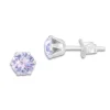 Ohrstecker|Ohrstecker|Elfen Schmuck Kristall Ohrstecker flieder lila rund 5 mm 925 Silber