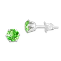 Ohrstecker|Ohrstecker|Elfen Schmuck Kristall Ohrstecker peridot grün rund 5 mm 925 Silber