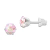 Ohrstecker|Ohrstecker|Elfen Schmuck Kristall Ohrstecker rosa bunt rund 5 mm 925 Silber