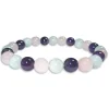 Damenarmbänder|Kugelarmbänder|Elfen Schmuck Kugelarmband Amethyst Aquamarin Rosenquarz 8 mm 19,5 cm