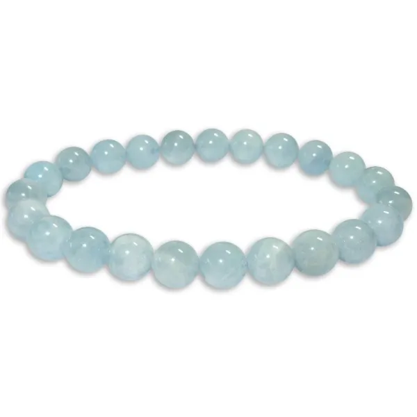 Damenarmbänder|Kugelarmbänder|Elfen Schmuck Kugelarmband Aquamarin 8 mm 19,5 cm