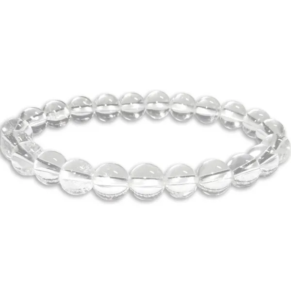 Damenarmbänder|Kugelarmbänder|Elfen Schmuck Kugelarmband Bergkristall 8 mm 18,5 cm