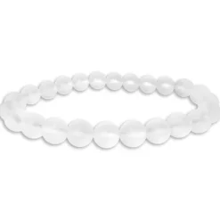 Damenarmbänder|Kugelarmbänder|Elfen Schmuck Kugelarmband Bergkristall matt 8 mm 19,5 cm