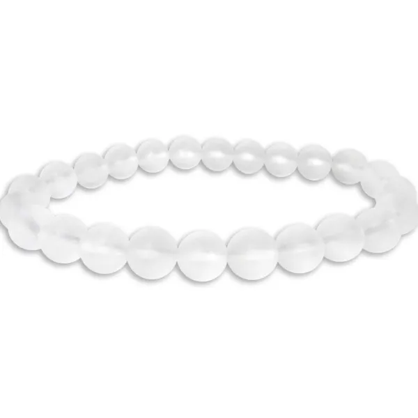 Damenarmbänder|Kugelarmbänder|Elfen Schmuck Kugelarmband Bergkristall matt 8 mm 19,5 cm