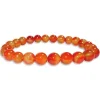Damenarmbänder|Kugelarmbänder|Elfen Schmuck Kugelarmband Karneol Achat orange rot hell 8 mm 19 cm