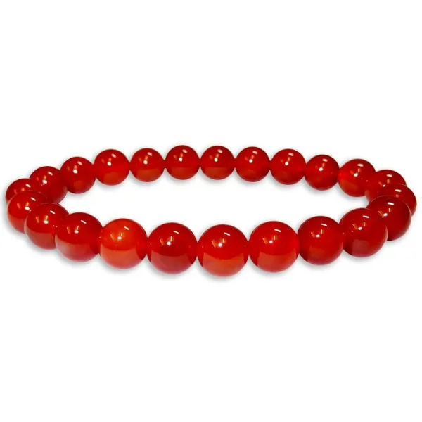 Damenarmbänder|Kugelarmbänder|Elfen Schmuck Kugelarmband Karneol 8 mm 18 cm