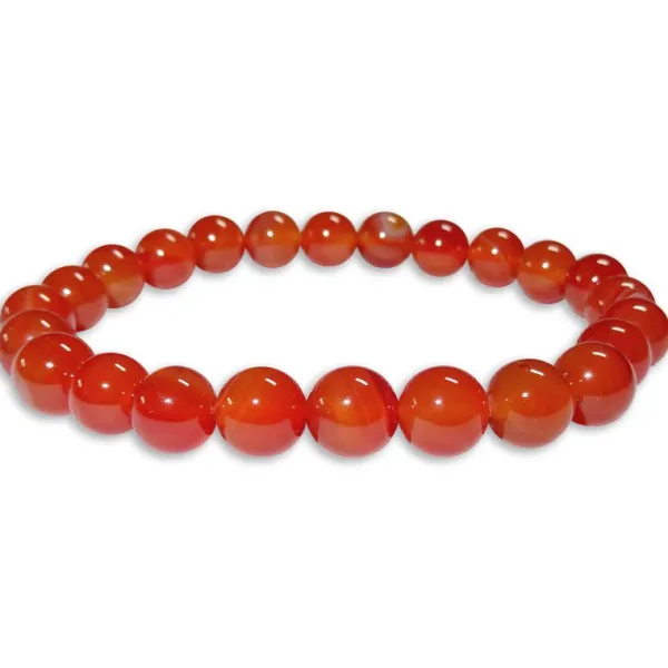 Damenarmbänder|Kugelarmbänder|Elfen Schmuck Kugelarmband Karneol 8 mm 20 cm