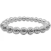Damenarmbänder|Kugelarmbänder|Elfen Schmuck Kugelarmband Lava silberfarbig plattiert 8-9 mm 19 cm