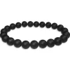 Herrenarmbänder|Damenarmbänder|Elfen Schmuck Kugelarmband Onyx matt 8 mm 19,5 cm