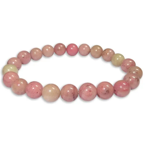 Damenarmbänder|Kugelarmbänder|Elfen Schmuck Kugelarmband Rhodonit hell 8 mm 19 cm