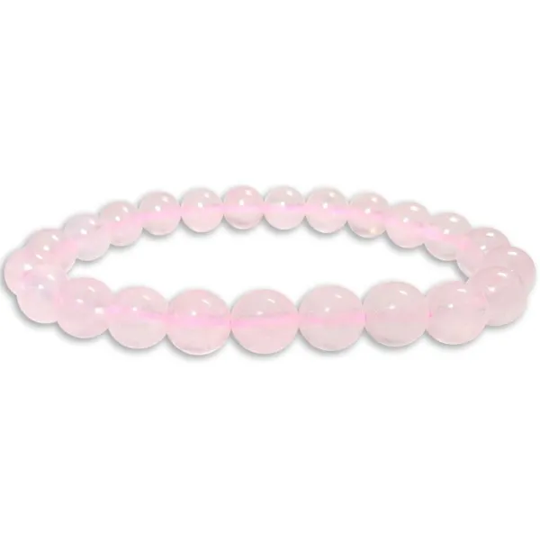 Damenarmbänder|Kugelarmbänder|Elfen Schmuck Kugelarmband Rosenquarz hell 8 mm 19 cm