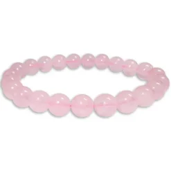 Damenarmbänder|Kugelarmbänder|Elfen Schmuck Kugelarmband Rosenquarz 8 mm 19,5 cm