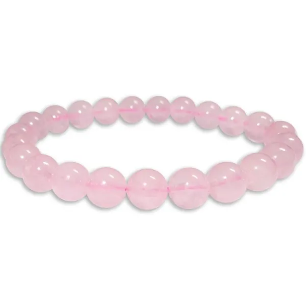 Damenarmbänder|Kugelarmbänder|Elfen Schmuck Kugelarmband Rosenquarz 8 mm 19,5 cm