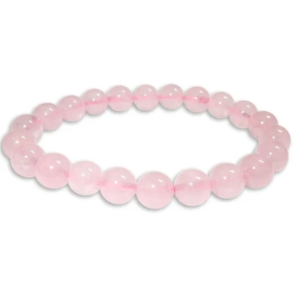 Damenarmbänder|Kugelarmbänder|Elfen Schmuck Kugelarmband Rosenquarz 8 mm 19 cm