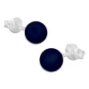 Ohrstecker|Ohrstecker|Elfen Schmuck Kugel Ohrstecker dunkelblau matt 925 Silber
