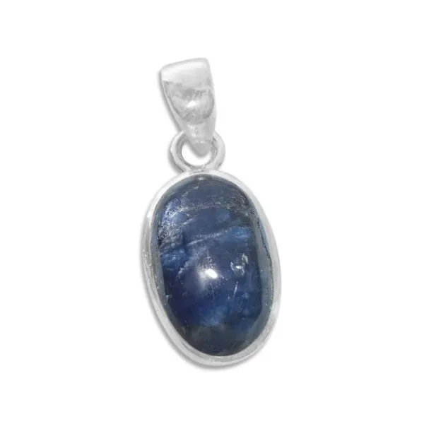 Anhänger Für Damen|Edelstein Anhänger In Silber|Elfen Schmuck Kyanit Anhänger oval 19 x 13 x 7 mm 925 Silber Unikat
