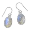 Ohrhänger|Edelstein Ohrringe|Elfen Schmuck Labradorit Ohrringe oval blau 14 x 10 mm 925 Silber