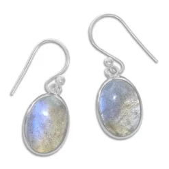 Ohrhänger|Edelstein Ohrringe|Elfen Schmuck Labradorit Ohrringe oval blau 14 x 10 mm 925 Silber