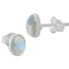 Ohrstecker|Edelstein Ohrringe|Elfen Schmuck Labradorit Ohrstecker oval 925 Silber