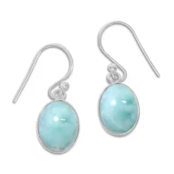 Ohrhänger|Edelstein Ohrringe|Elfen Schmuck Larimar Ohrringe Ohrhänger oval 27 x 11 mm 925 Silber
