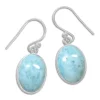 Ohrhänger|Edelstein Ohrringe|Elfen Schmuck Larimar Ohrringe oval 30 x 11 mm groß 925 Silber