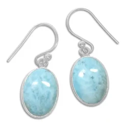 Ohrhänger|Edelstein Ohrringe|Elfen Schmuck Larimar Ohrringe oval 30 x 11 mm groß 925 Silber