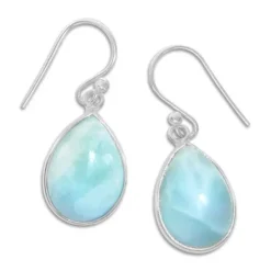 Ohrhänger|Edelstein Ohrringe|Elfen Schmuck Larimar Tropfen Ohrringe 30 x 10 mm groß 925 Silber