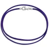 Damenketten|Elfen Schmuck Lederband dunkel lila 45 cm mit 925 Silber Verschluss