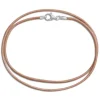 Damenketten|Herrenketten|Elfen Schmuck Lederband natur 42 cm mit 925 Silber Verschluss