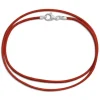 Damenketten|Elfen Schmuck Lederband rot 45 cm mit 925 Silber Verschluss