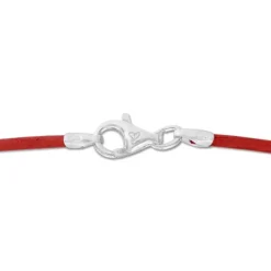 Damenketten|Elfen Schmuck Lederband rot 45 cm mit 925 Silber Verschluss
