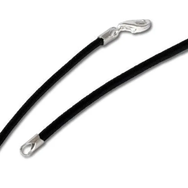 Kinderketten|Elfen Schmuck Lederband schwarz 38 cm mit 925 Silber Verschluss
