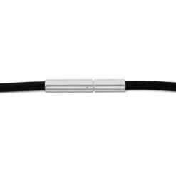 Damenketten|Herrenketten|Elfen Schmuck Lederkette 45 cm schwarz mit Bajonettverschluss aus Edelstahl