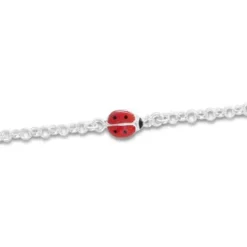 Kinderarmbänder|Weitere Armbänder|Elfen Schmuck Marienkäfer Armband für Kinder 925 Silber 15 cm