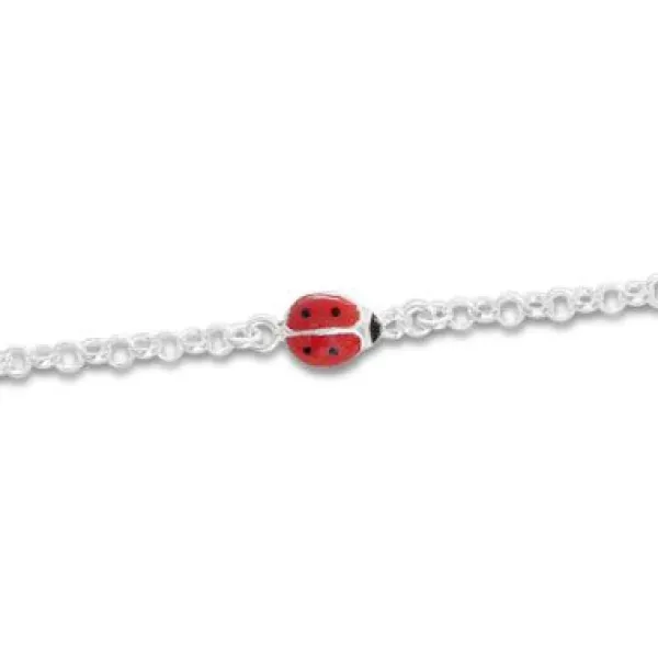Kinderarmbänder|Weitere Armbänder|Elfen Schmuck Marienkäfer Armband für Kinder 925 Silber 15 cm