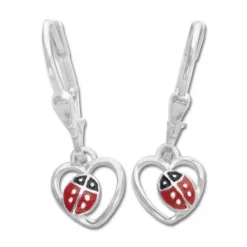 Ohrhänger|Silber Ohrhänger|Elfen Schmuck Marienkäfer Herz Ohrringe Brisur 925 Silber