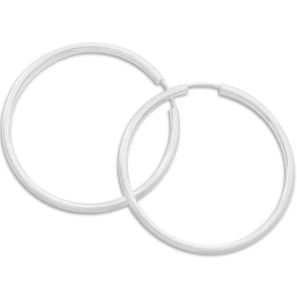 Creolen|Silber Creolen|Elfen Schmuck Mattierte Creolen 50 x 2,5 mm 925 Silber