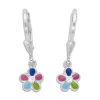 Ohrhänger|Silber Ohrhänger|Elfen Schmuck Mädchen Ohrringe Blume bunt mit Zirkonia 925 Silber