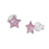 Ohrstecker|Silber Ohrstecker|Elfen Schmuck Mädchen Ohrstecker kleine Glitzer Sterne violett 925 Silber