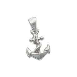 Anhänger Für Damen|Silber Anhänger|Elfen Schmuck Mini Anker Anhänger geschwärzt 925 Silber