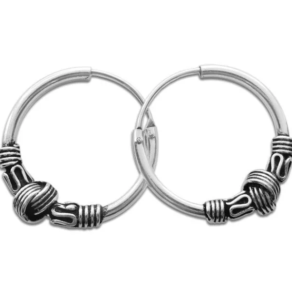 Creolen|Creolen|Elfen Schmuck 22 mm große Gothic Creolen mit Knoten 925 Silber