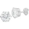 Ohrstecker|Ohrstecker|Elfen Schmuck Männer Ohrstecker Zirkonia weiß 9 mm rund Edelstahl