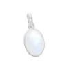 Anhänger Für Damen|Edelstein Anhänger In Silber|Elfen Schmuck Mondstein Anhänger oval 925 Silber