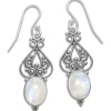 Ohrhänger|Edelstein Ohrringe|Elfen Schmuck Mondstein Ohrringe hängend Boho Design filigran 925 Silber