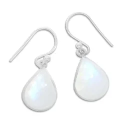 Ohrhänger|Edelstein Ohrringe|Elfen Schmuck Mondstein Ohrringe mit großen Tropfen 925 Silber