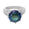 Damen Ringe|Edelstein Ringe|Elfen Schmuck Mystic Quarz Ring blau grün gelb Gr. 55 925 Silber