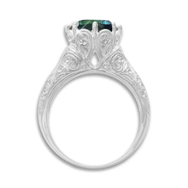 Damen Ringe|Edelstein Ringe|Elfen Schmuck Mystic Quarz Ring blau grün gelb Gr. 55 925 Silber