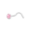 Weiterer Damenschmuck|Weiterer Silberschmuck|Elfen Schmuck Nasenstecker Spirale Zirkonia rosa 3,5 mm 925 Silber