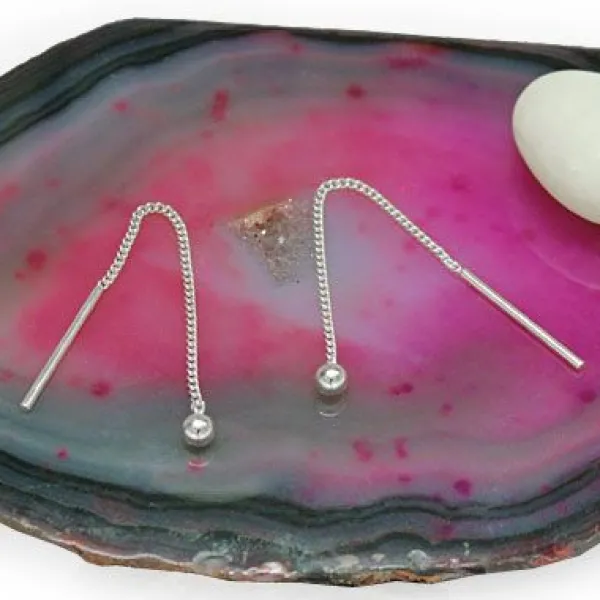 Durchzieher|Silber Durchzieher|Elfen Schmuck Ohrhänger Durchzieher Kugel 925 Silber