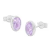 Ohrstecker|Ohrstecker|Elfen Schmuck Ohrringe flieder lila ovale Kristall Ohrstecker 925 Silber
